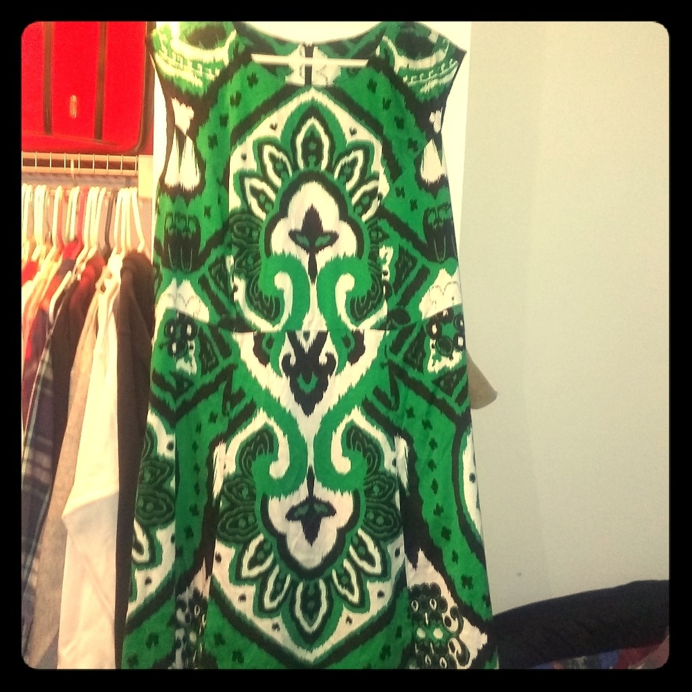 Green designer dress
